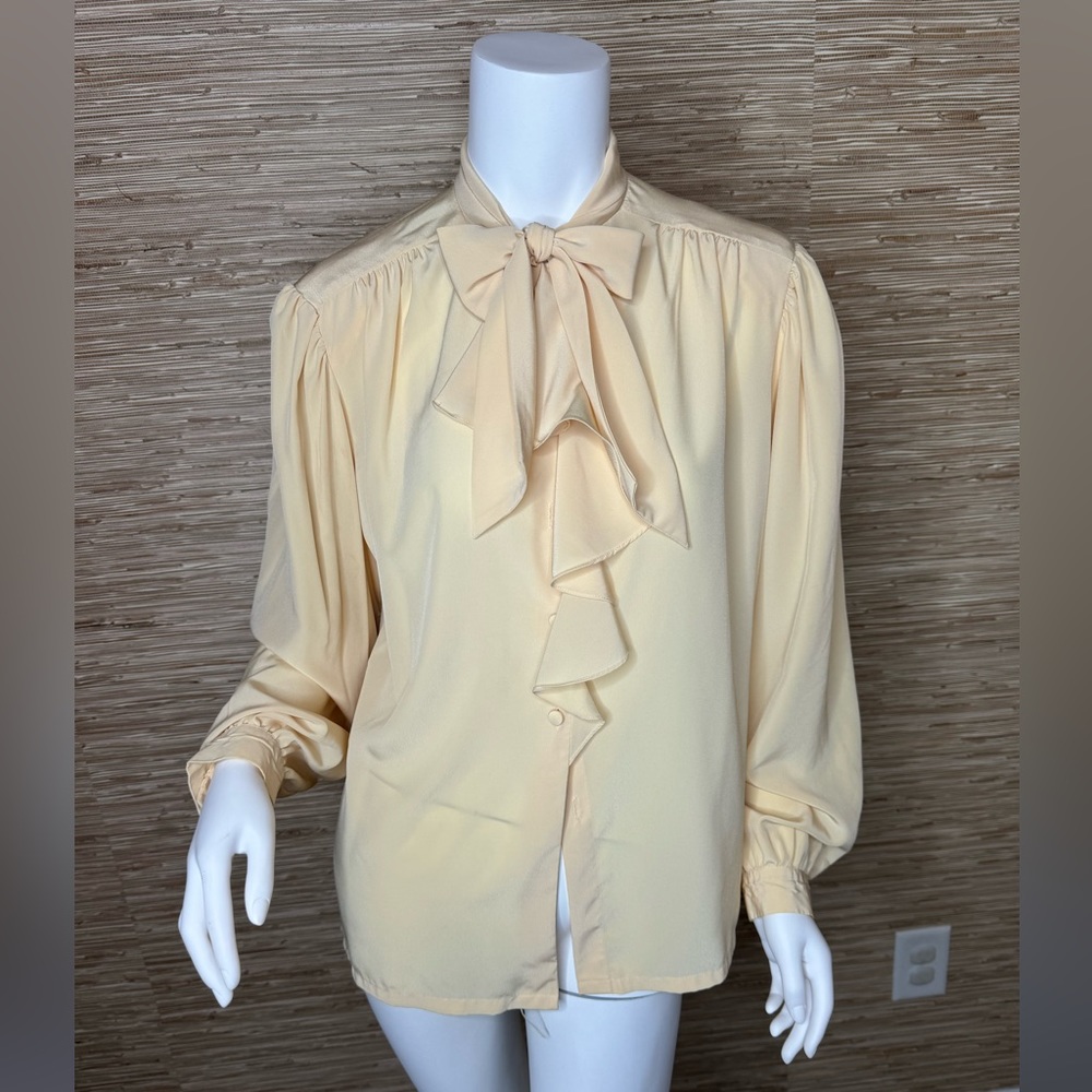 Vintage Rufffle and Bow Secretary Blouse